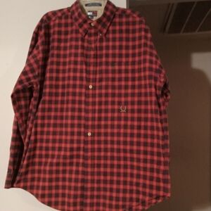 Tommy Hilfiger men's long sleeve plaid shirt. Size XL.